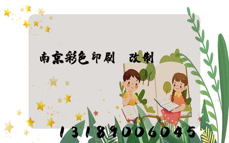 南京彩色印刷廠改制細節