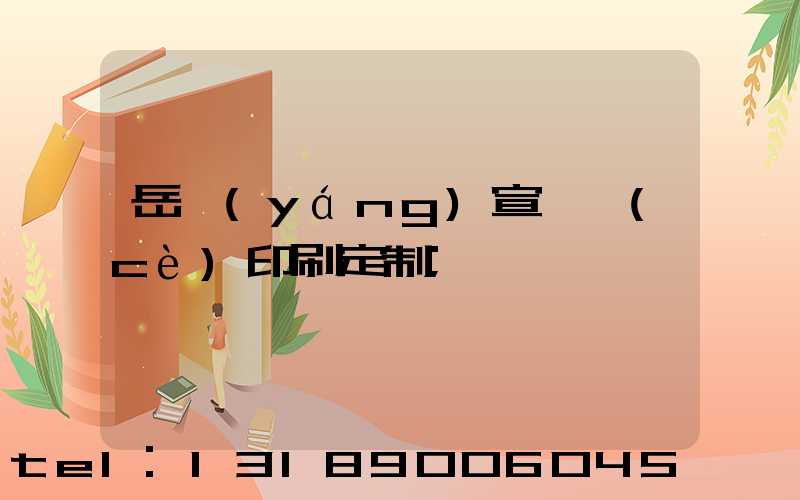 岳陽(yáng)宣傳冊(cè)印刷定制