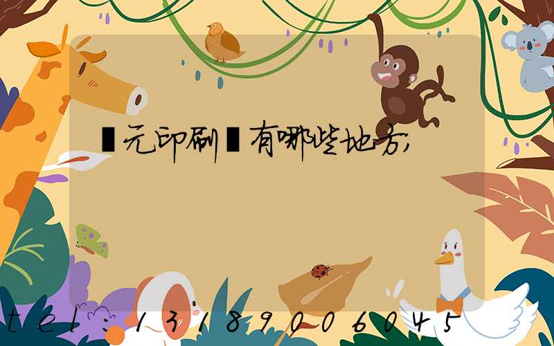 廣元印刷廠有哪些地方