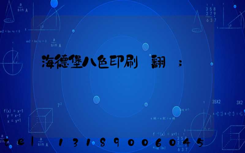 海德堡八色印刷機翻轉