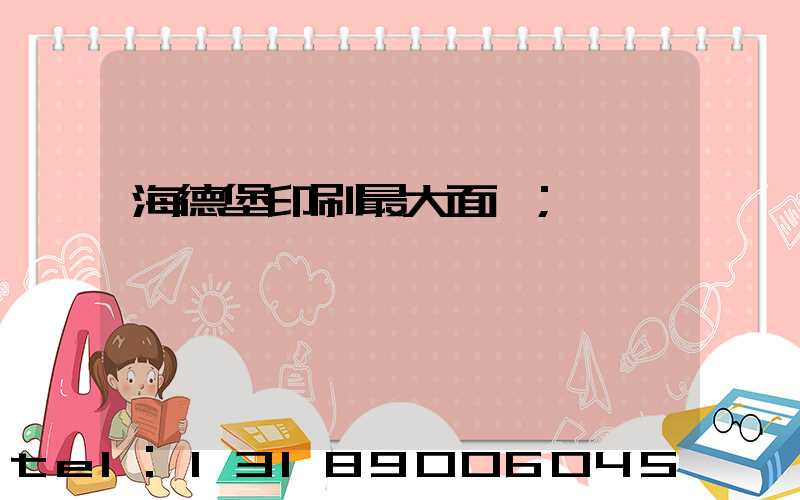 海德堡印刷最大面積