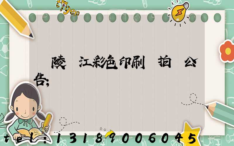 銅陵長江彩色印刷廠拍賣公告