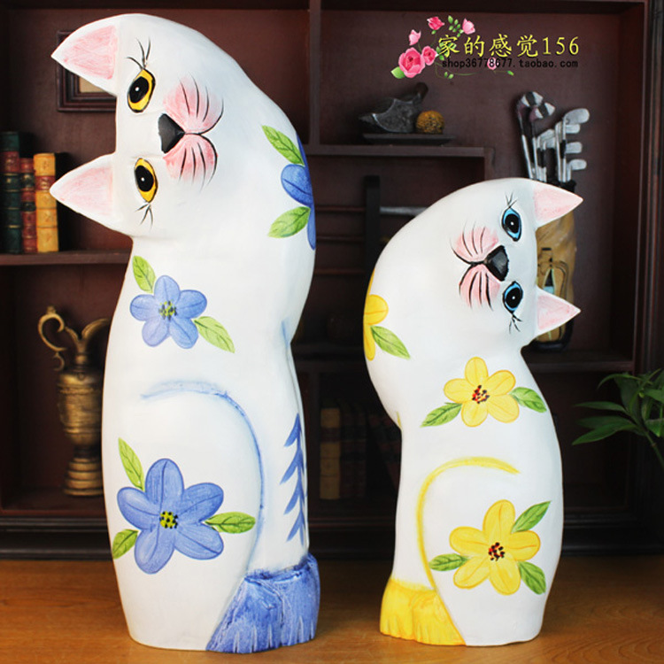 【廠家直銷大號木雕情侶貓工藝品家居擺件原木雕刻擺飾婚慶節(jié)日禮品】價格,廠家,圖片,木質(zhì)、竹質(zhì)工藝品,義烏市騰澤工藝品商行-